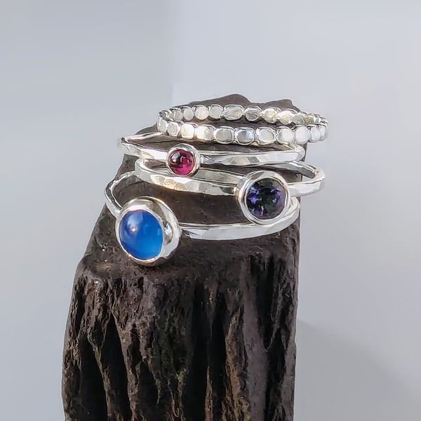 HANDMADE Recycled Sterling Silver stacking rings