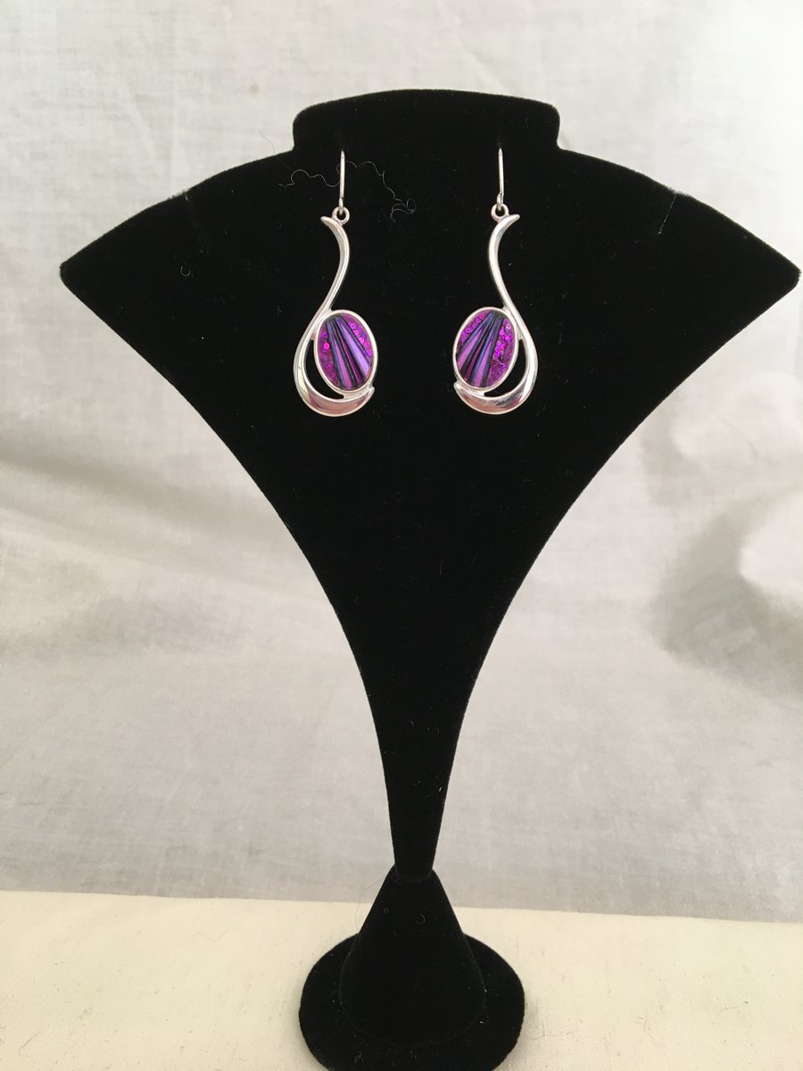 Mulberry Wine Oval Drop Earrings 