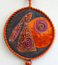 HMVM115- Hare Moon Gazer Mandala - 12.5cm - Burnt Orange-Rust-Black -Natural