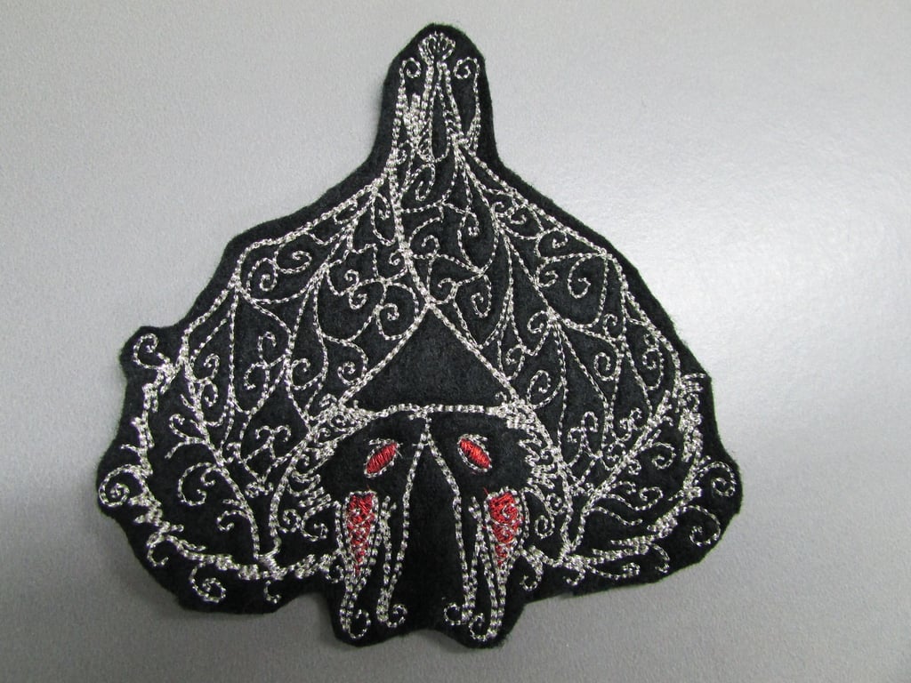 Intertwined Bats Embroidered Sew on Applique Patch