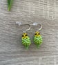 Green budgie earrings with sterling silver ear hooks  - Image 3