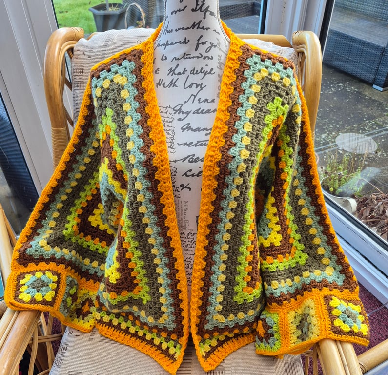 Handmade Crochet Hexagon Cardigan 