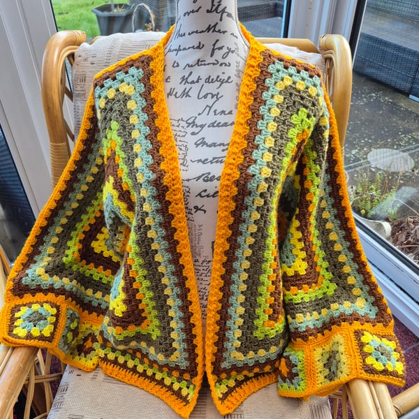 Handmade Crochet Hexagon Cardigan 