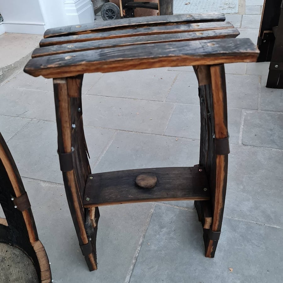 Sturdy Whisky Barrel stool made to order