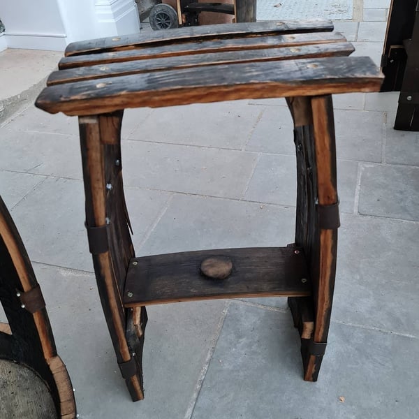 Sturdy Whisky Barrel stool made to order