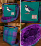 Harris Tweed Crossbody Bag with Puffin 