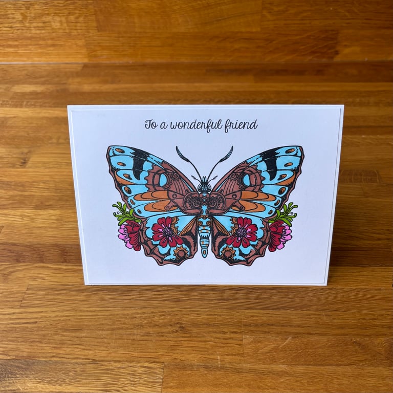 Butterfly and flowers.