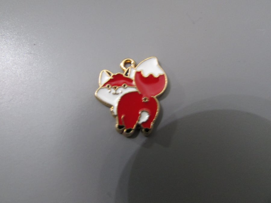 Fox enamel Jewellery Charm