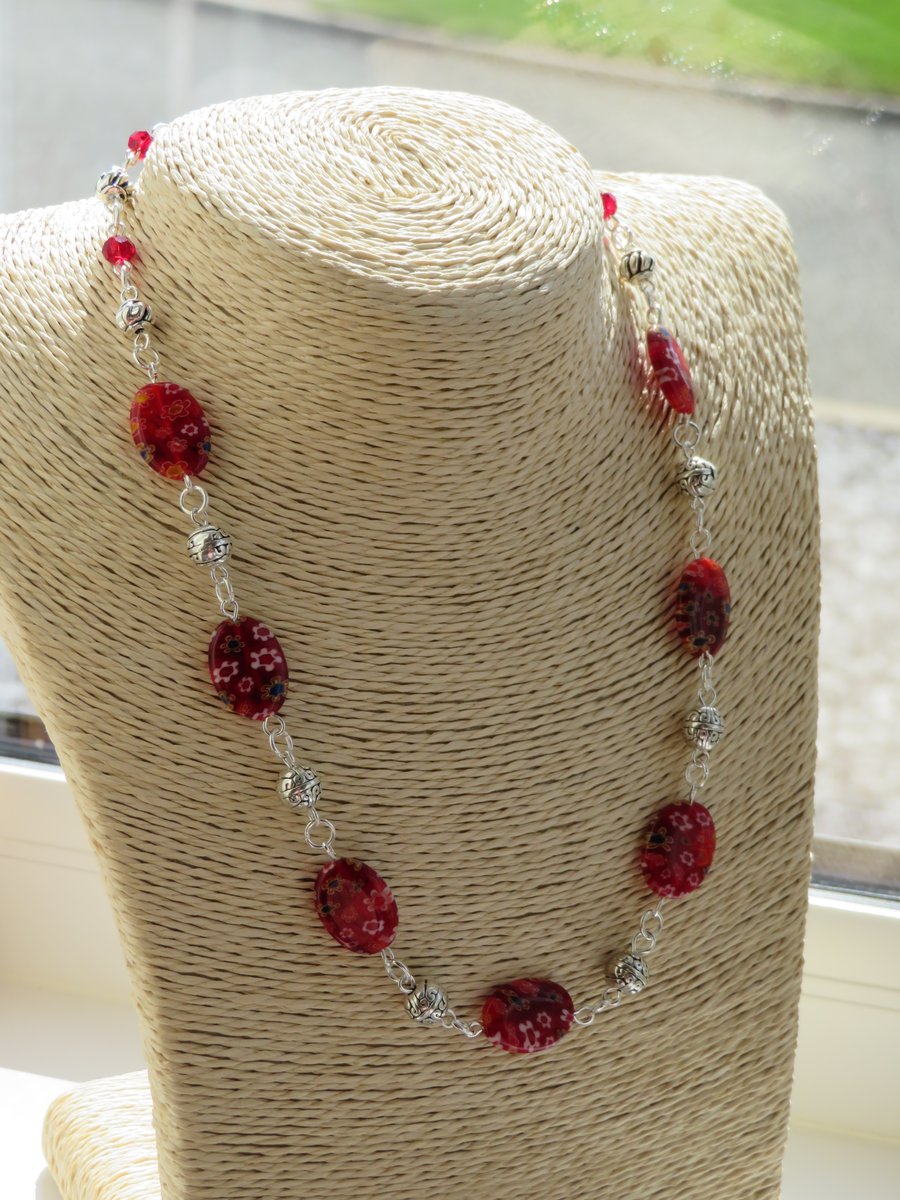 Red Millefiori Necklace