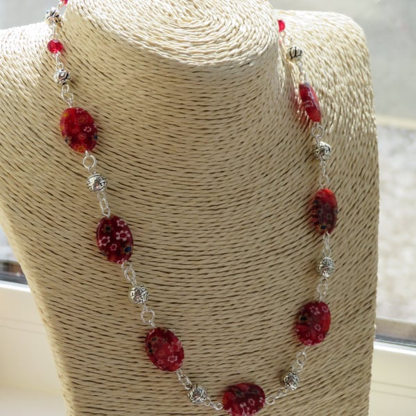 Red Millefiori Necklace