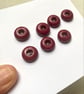 Set of 7 small flat brown vintage buttons  - Image 2