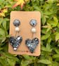 Stunning Splash Bead and Heart Dangle Earrings