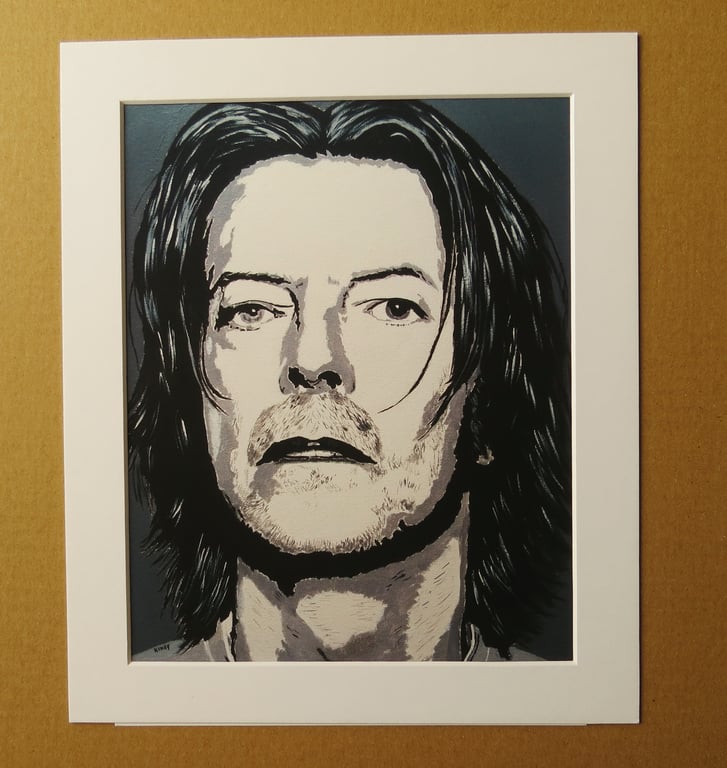 DAVID BOWIE ART PRINT WITH MOUNT
