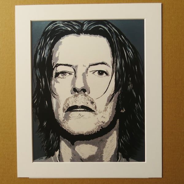 DAVID BOWIE ART PRINT WITH MOUNT