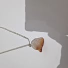 Gemstone pendant necklaces short length silver curb chain