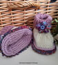 Designer 90% & 75% Merino Wool Baby Girl's Flower Booties 3-9 months size - Image 2