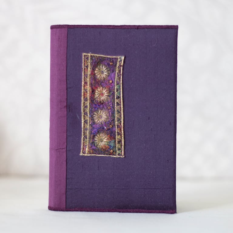  Flower Embroidered and Beaded Notebook Journal and Cover 