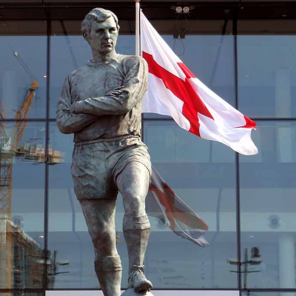 Bobby Moore Statue England Flag Wembley Stadium Photograph Print