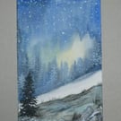original art watercolour winter painting ( ref FA 26 B6 )