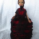 Hand Knitted Spanish Dancer Doll Spare Toilet Roll Cover