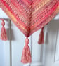 Crocheted Tasseled Cotton Triangle Shawl - Image 6