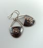 Earrings, Sterling Silver and Copper Teardrop Flower Droppers - Image 6