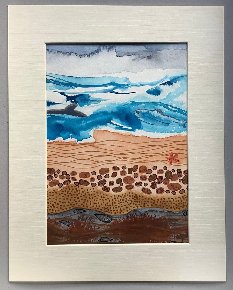 ‘Golden Shore1’ mixed media original art