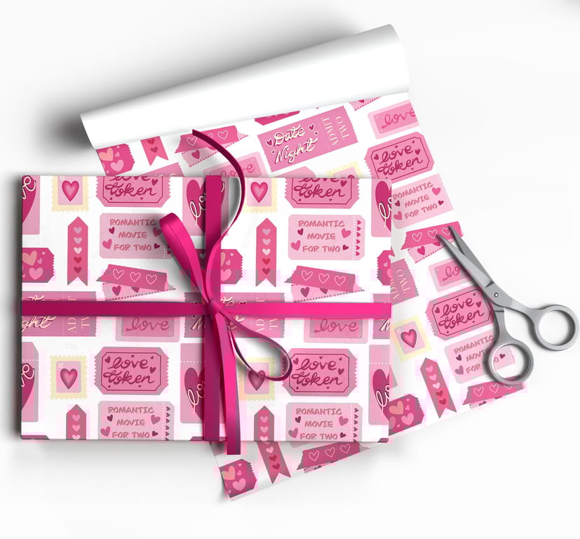 Valentines Day love coupon wrapping paper