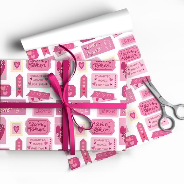Valentines Day love coupon wrapping paper