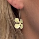 Yellow flower enamel earring