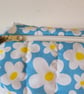 Blue Daisy Quilted Zipped Bag