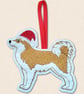 Akita Christmas Tree Decoration - Embroidered Dog Ornament - Image 2