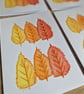 Autumn Leaves handpainted greeting card