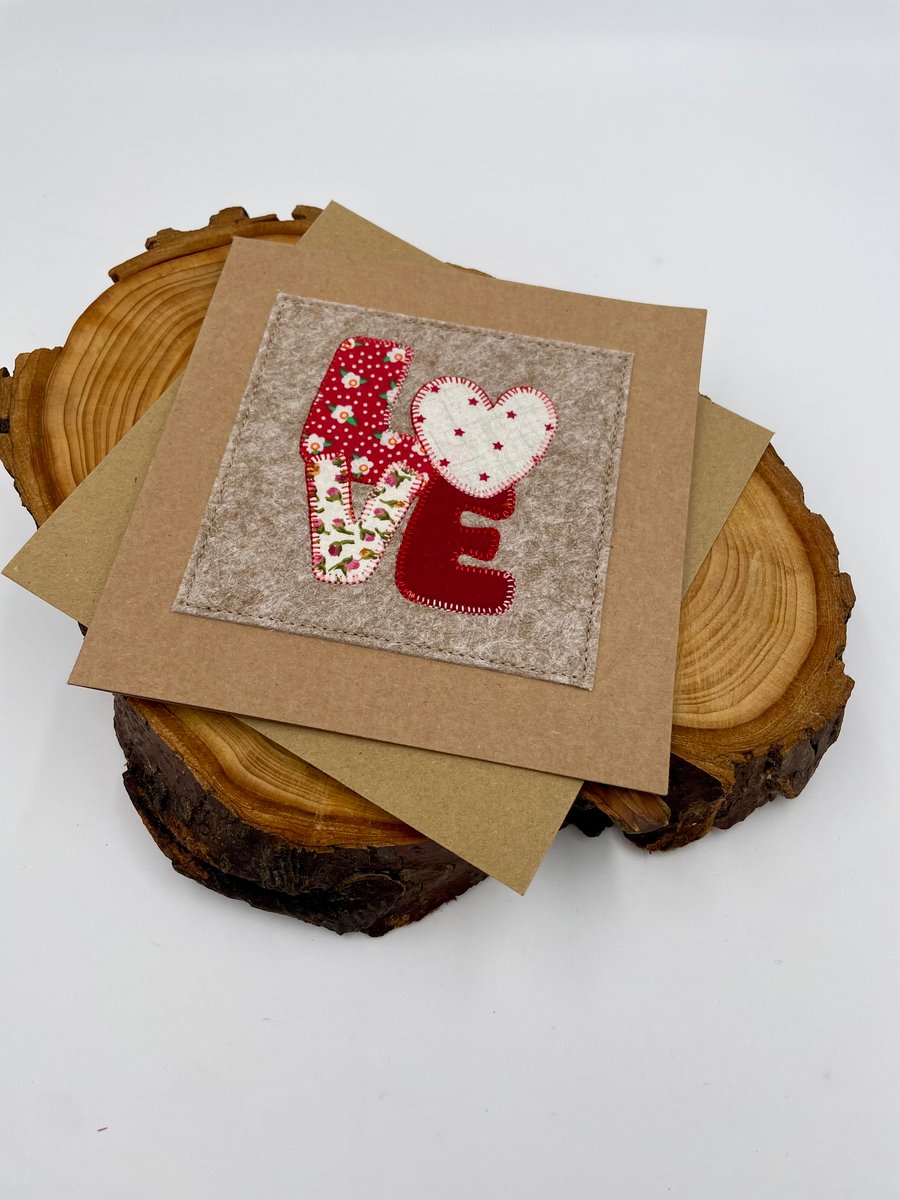 LOVE appliqué  romantic card