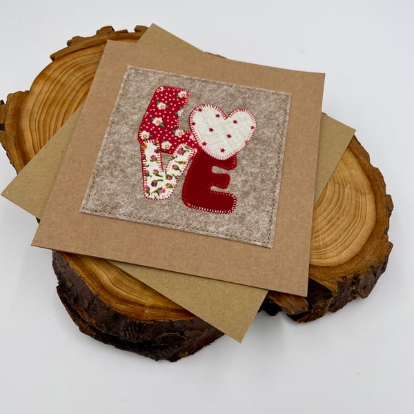 LOVE appliqué  romantic card