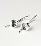 HANDMADE Recycled STERLING SILVER hook pebble earrings - Image 7