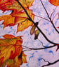 Autumn Leaves Modern Botanical Oil Painting  Autumn Colours  Canvas Artwork - Image 6