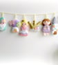 Make Your Own Felt Pastel Princess Garland. Sewing kit to make 8 decorations - Image 2