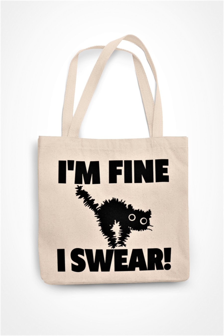 I'm Fine I Swear Tote Bag Funny Sarcastic Stressed Out Shopping Bag Birthday 