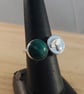Sterling Silver Toadstool and Malachite Adjustable Ring (SKU060625) - Image 2