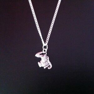 gorilla monkey pendant necklace silver plated 18" curb chain