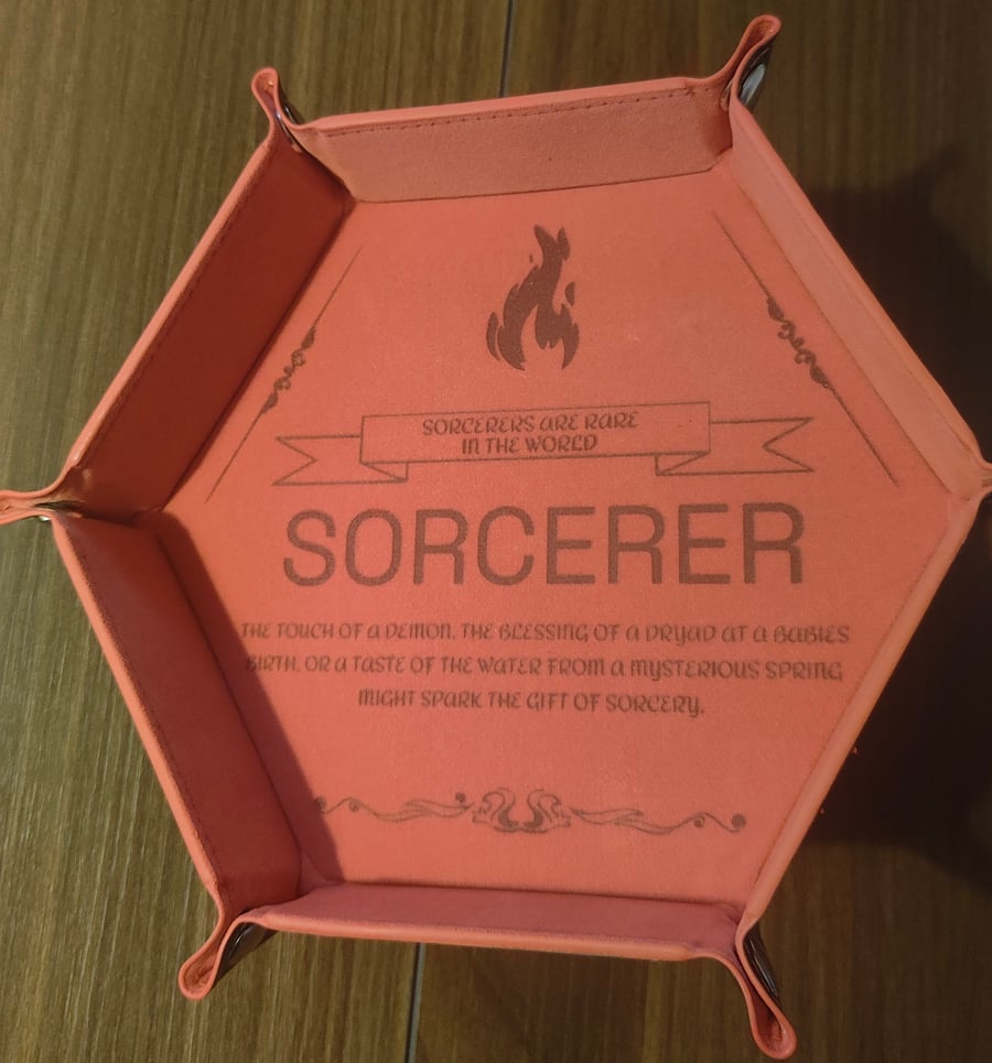 Sorcerer Dice Tray – Engraved Dungeons & Dragons Accessory