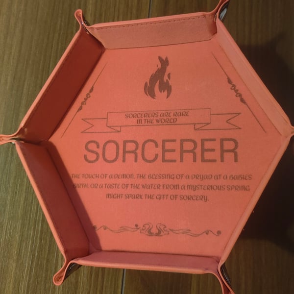 Sorcerer Dice Tray – Engraved Dungeons & Dragons Accessory