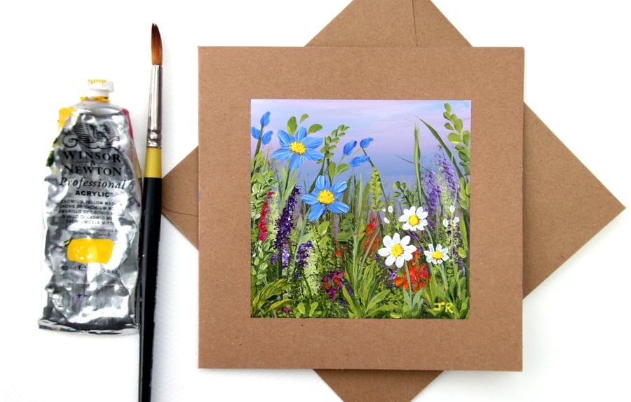 Original Painting - Greetings Card "Countryside Flowers (Ref no 93)
