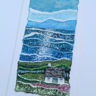 Sparkle Cottage - Painted paper collage. A4 Mounted only