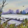 original art painting watercolour landscape ( ref F 350 )