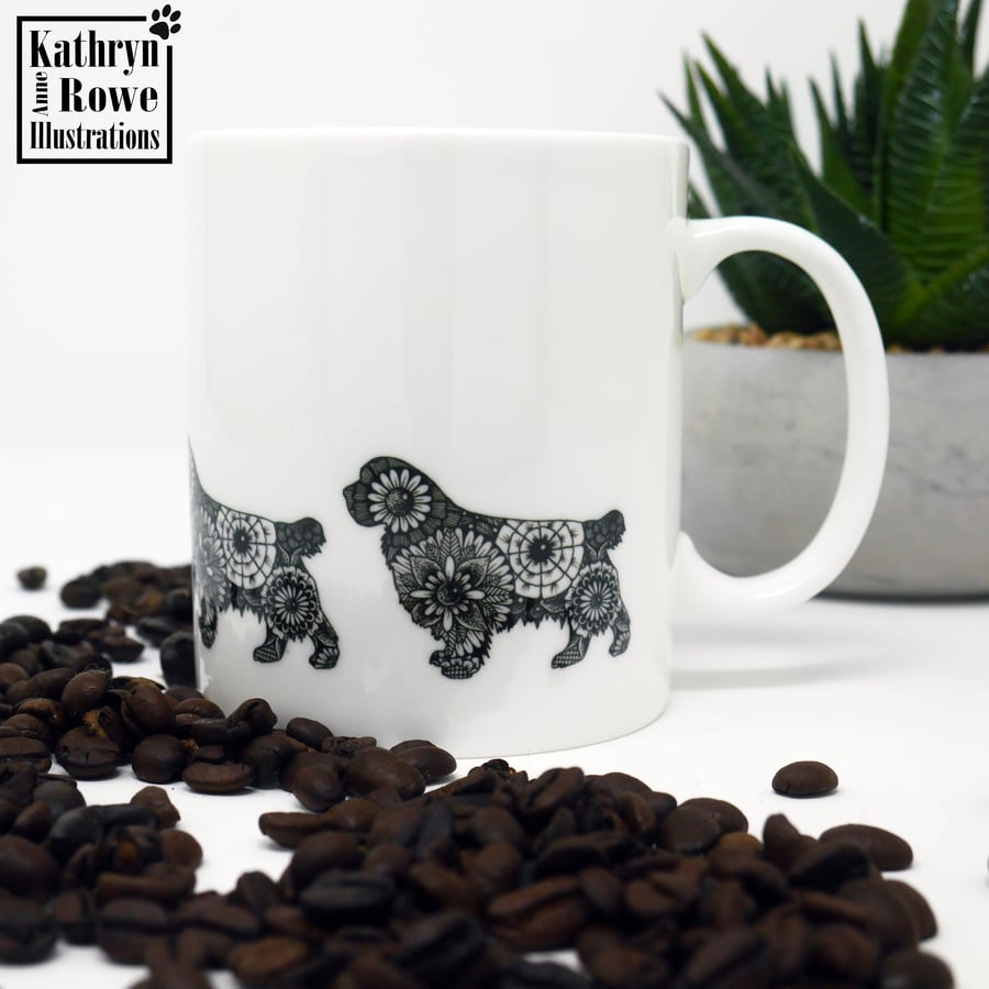 Clumber Spaniel, Bone China Mug, Clumber, Spaniel, Gundog, Dog Lover, Dog Gift, 