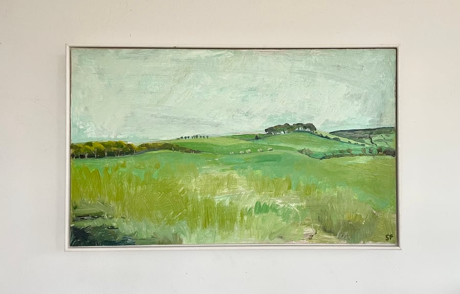 Cumbrian Landscape, Cumbria Oil Painting On Board