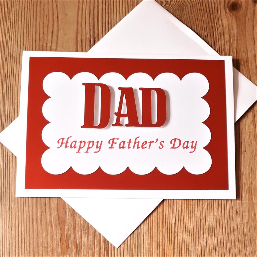 Red and White Father's Day Card
