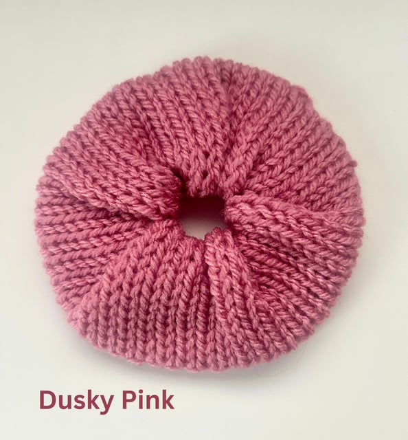 Hand Made Large Knitted Scrunchies - Hair Accessory For Long Hair